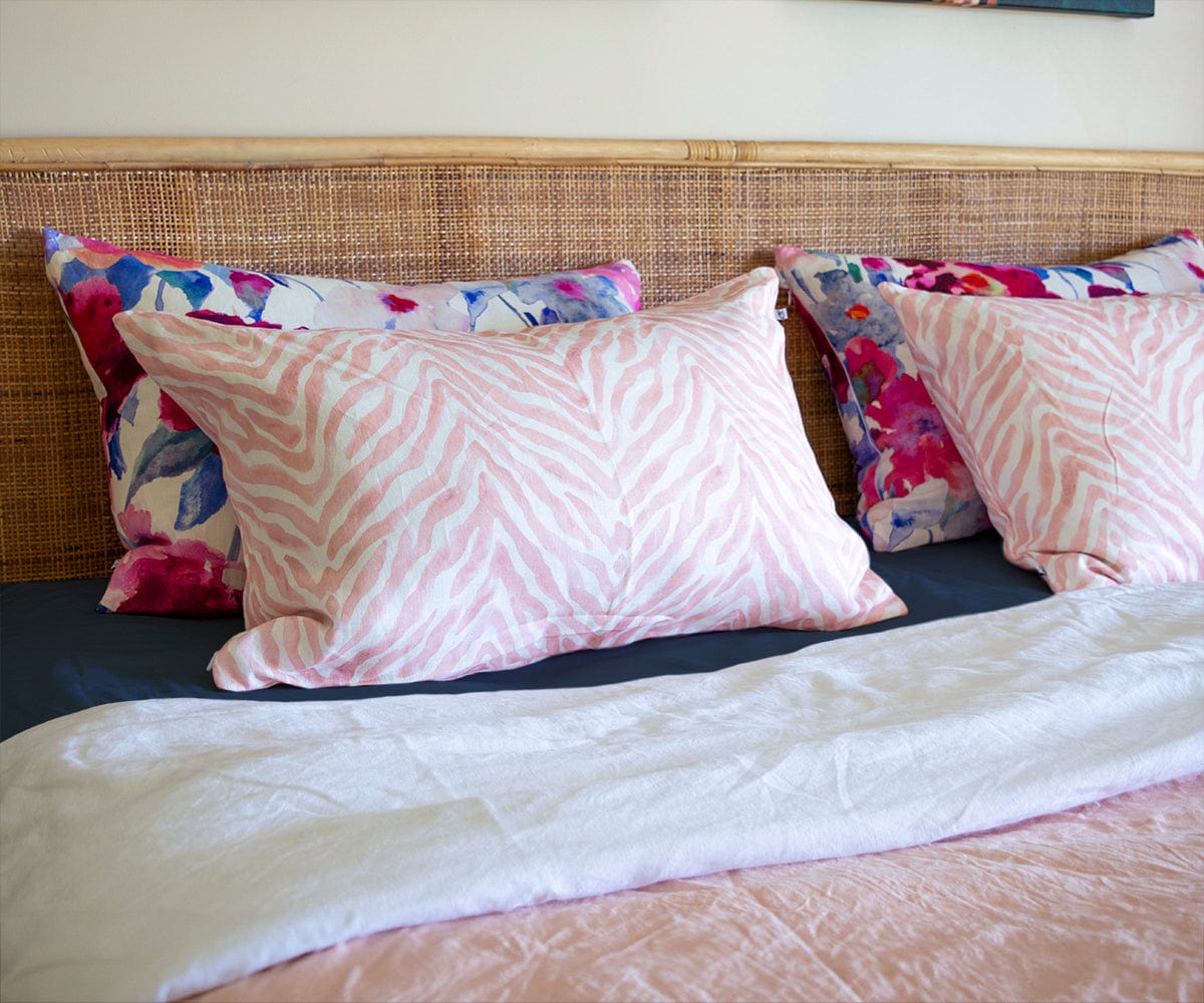 Zebra Stripe Pillow Cover Pale Pink Bowerbird Collections