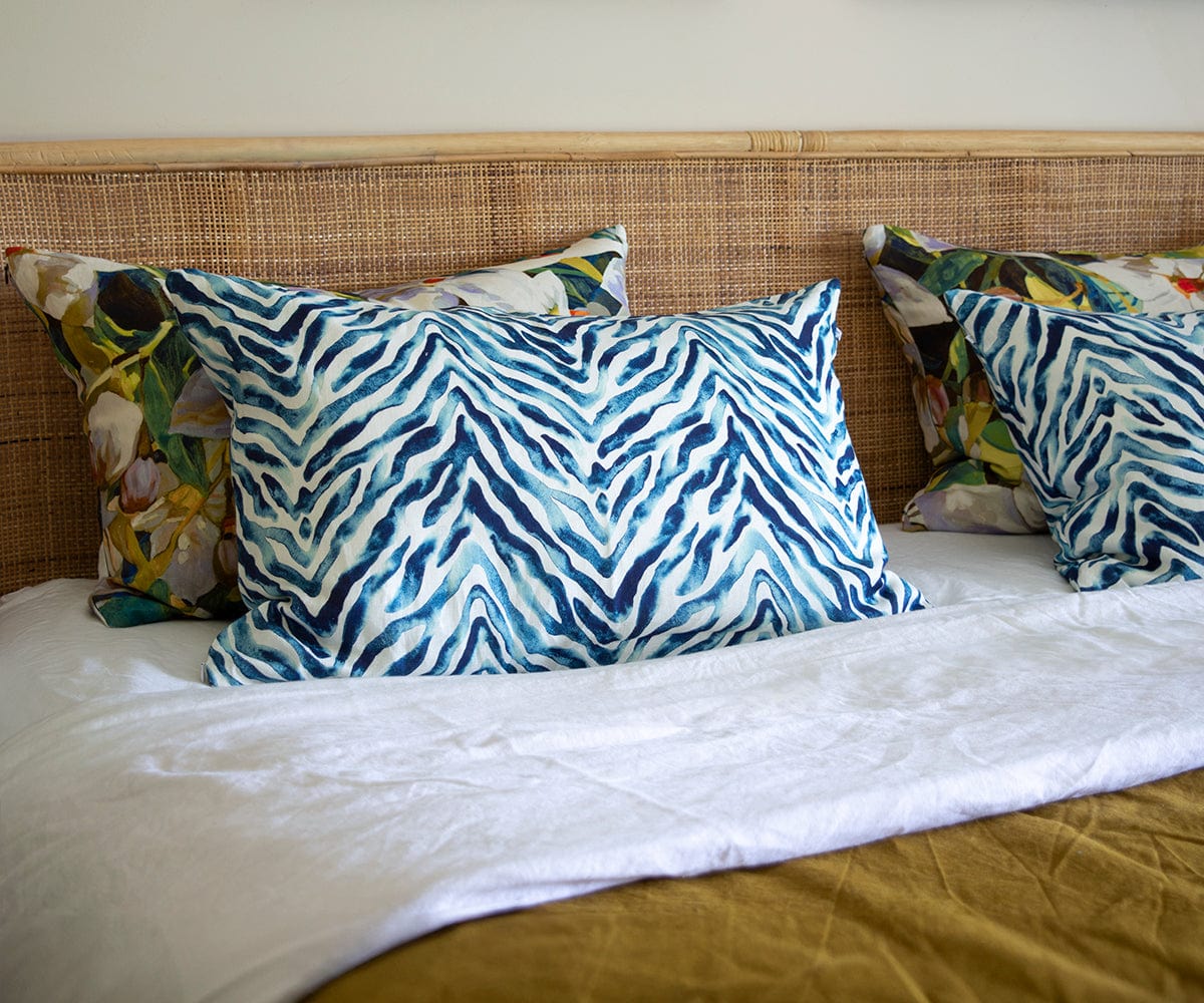 Zebra Stripe Pillow Cover Petrol Bowerbird Collections