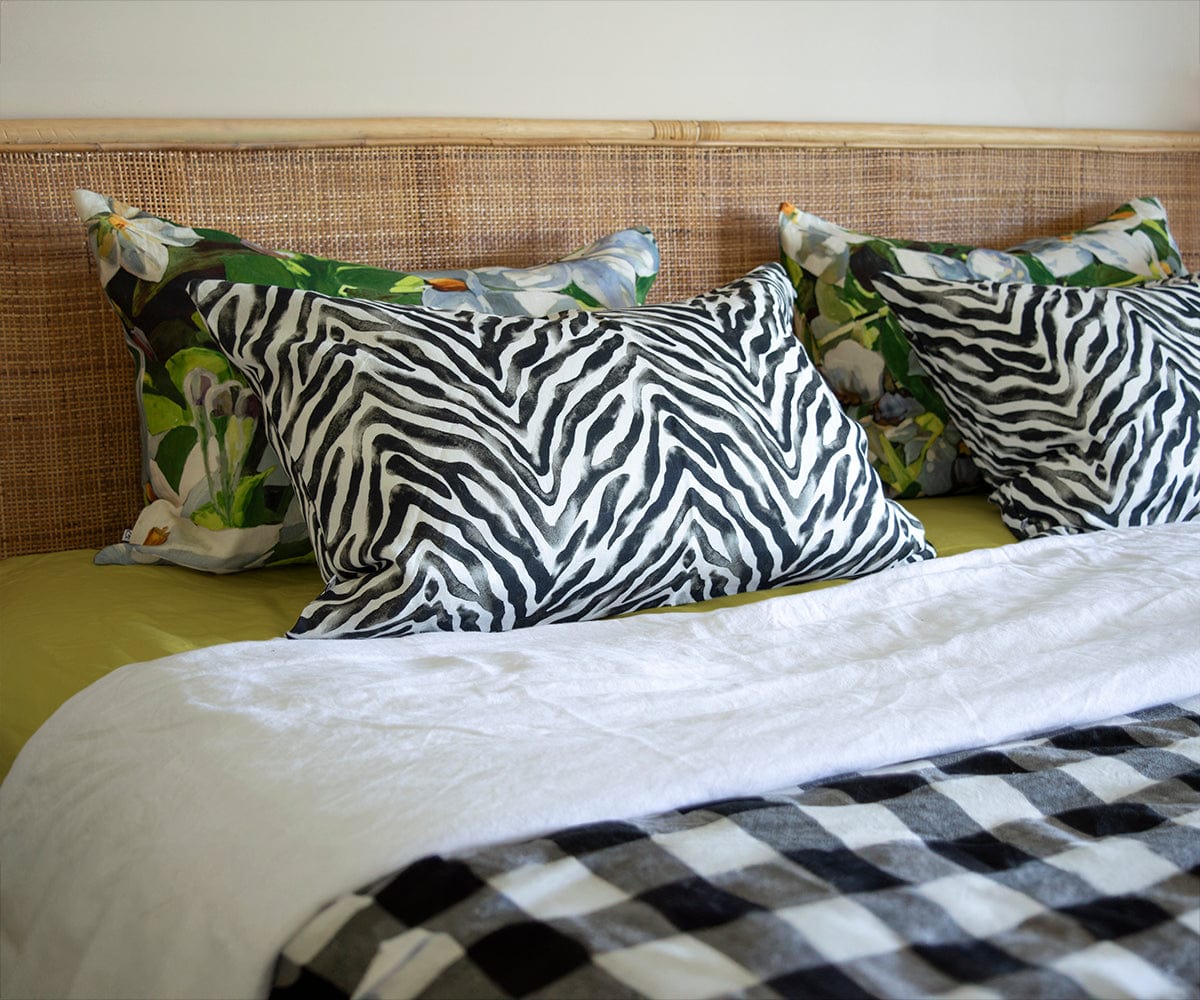 Zebra Stripe Pillow Cover Black Bowerbird Collections