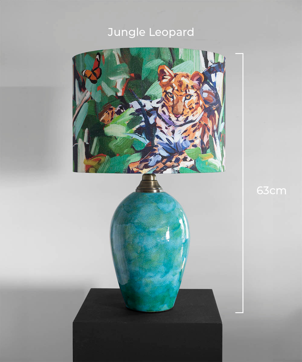 Handcrafted Turquoise Radiance Ceramic Lamp Base