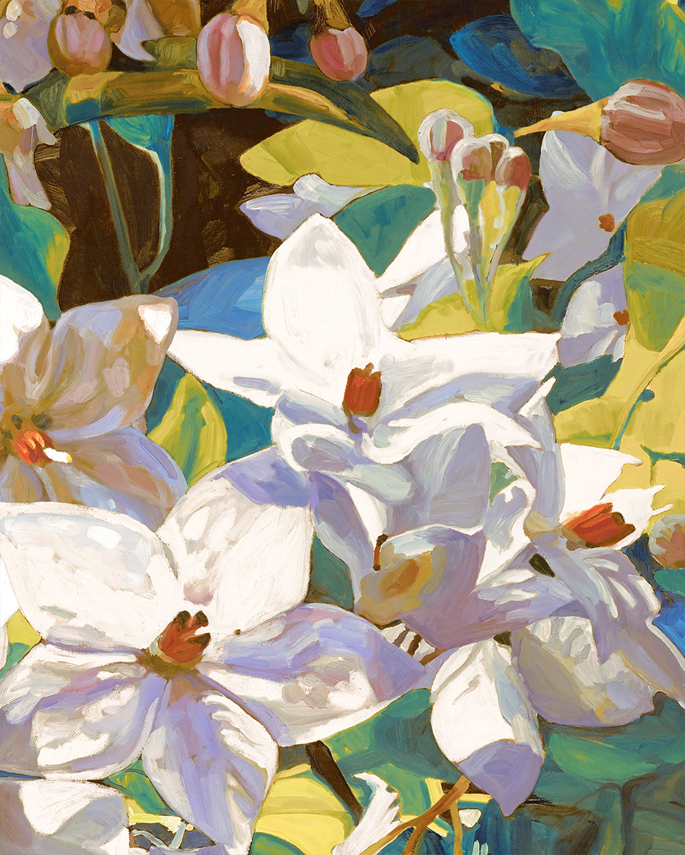 Amira Gold Fine Art Print on Canvas – Rectangular Duo - Botanical Artwork | Bowerbird Collections