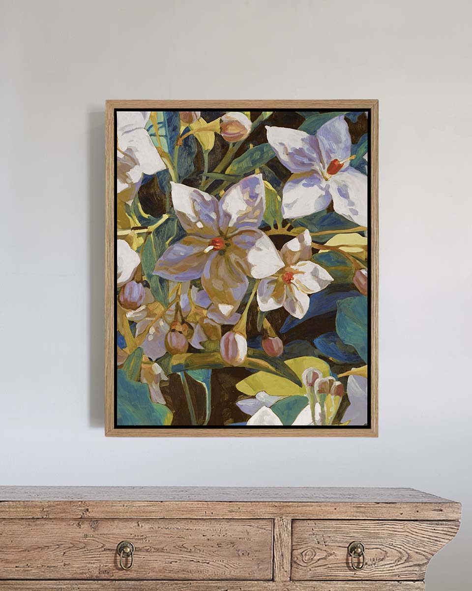 Amira Gold Fine Art Print on Canvas - Rectangular - Botanical Artwork | Bowerbird Collections