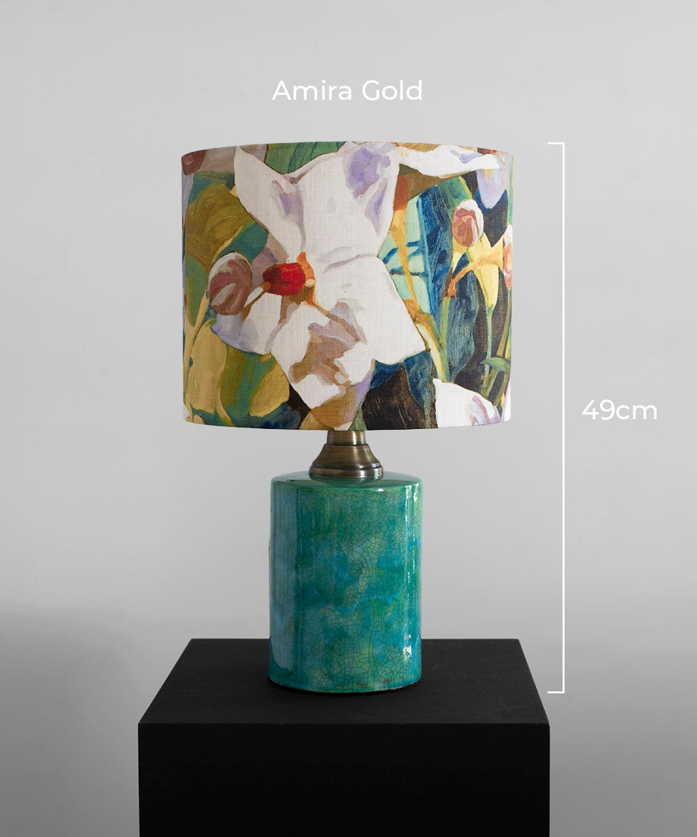 Handcrafted Turquoise Glow Ceramic Lamp Base