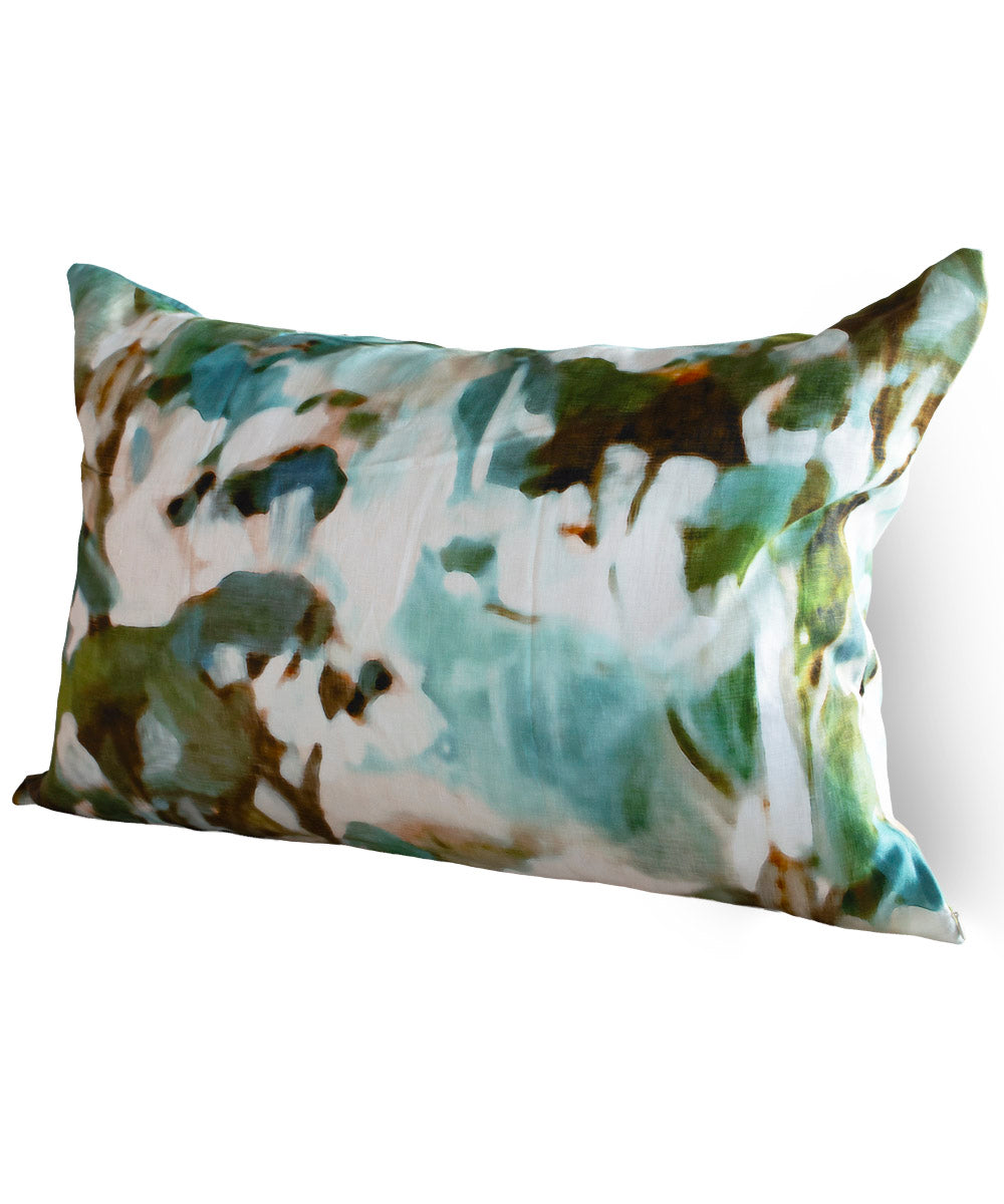 Arbre Aqua Pillow Cover 100% Linen | Bowerbird Collections