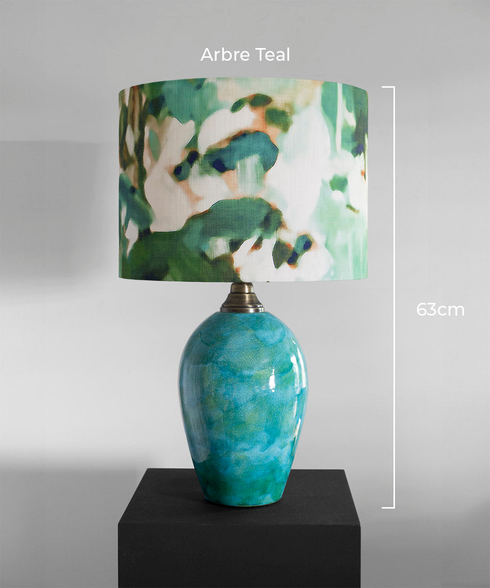Handcrafted Turquoise Radiance Ceramic Lamp Base