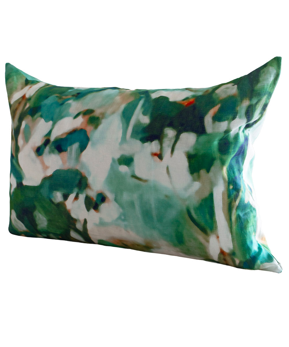 Arbre Teal Pillow Cover 100% Linen | Bowerbird Collections
