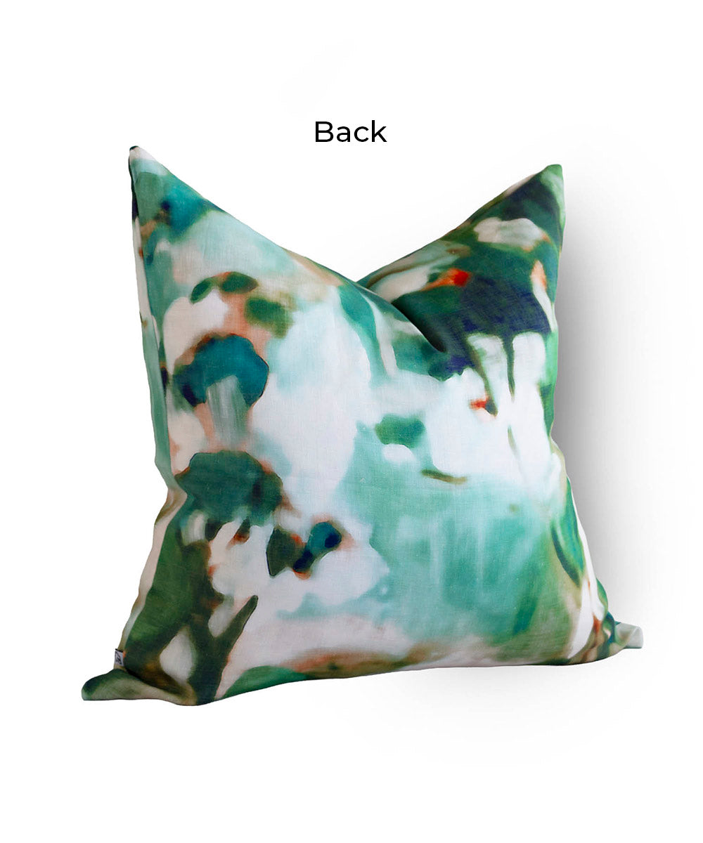 Arbre Teal Linen Cushion Cover