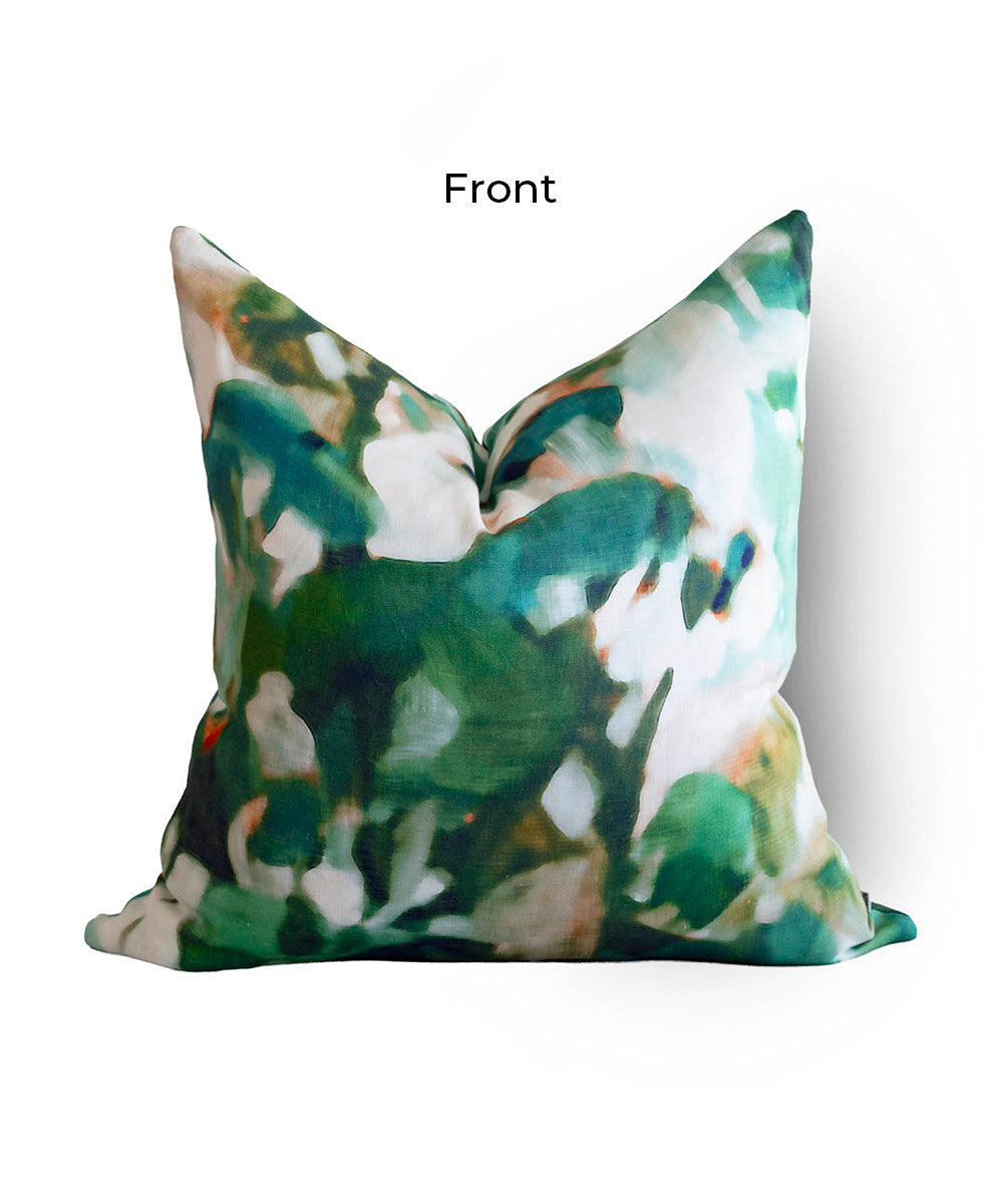 Arbre Teal Linen Cushion Cover