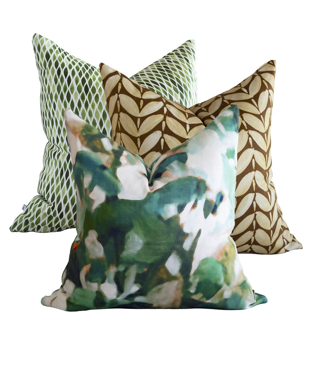 Arbre Teal Linen Cushion Cover