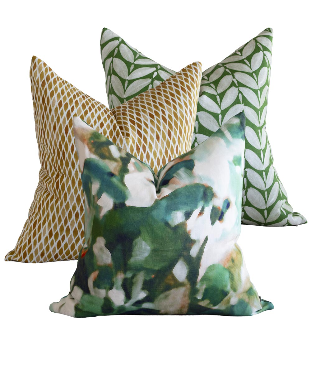 Arbre Teal Linen Cushion Cover