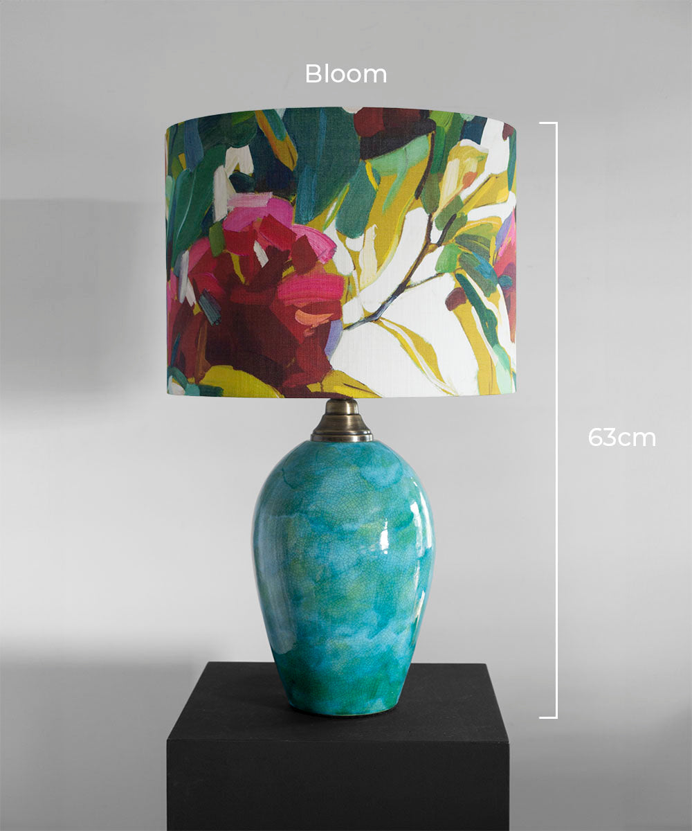 Handcrafted Turquoise Radiance Ceramic Lamp Base