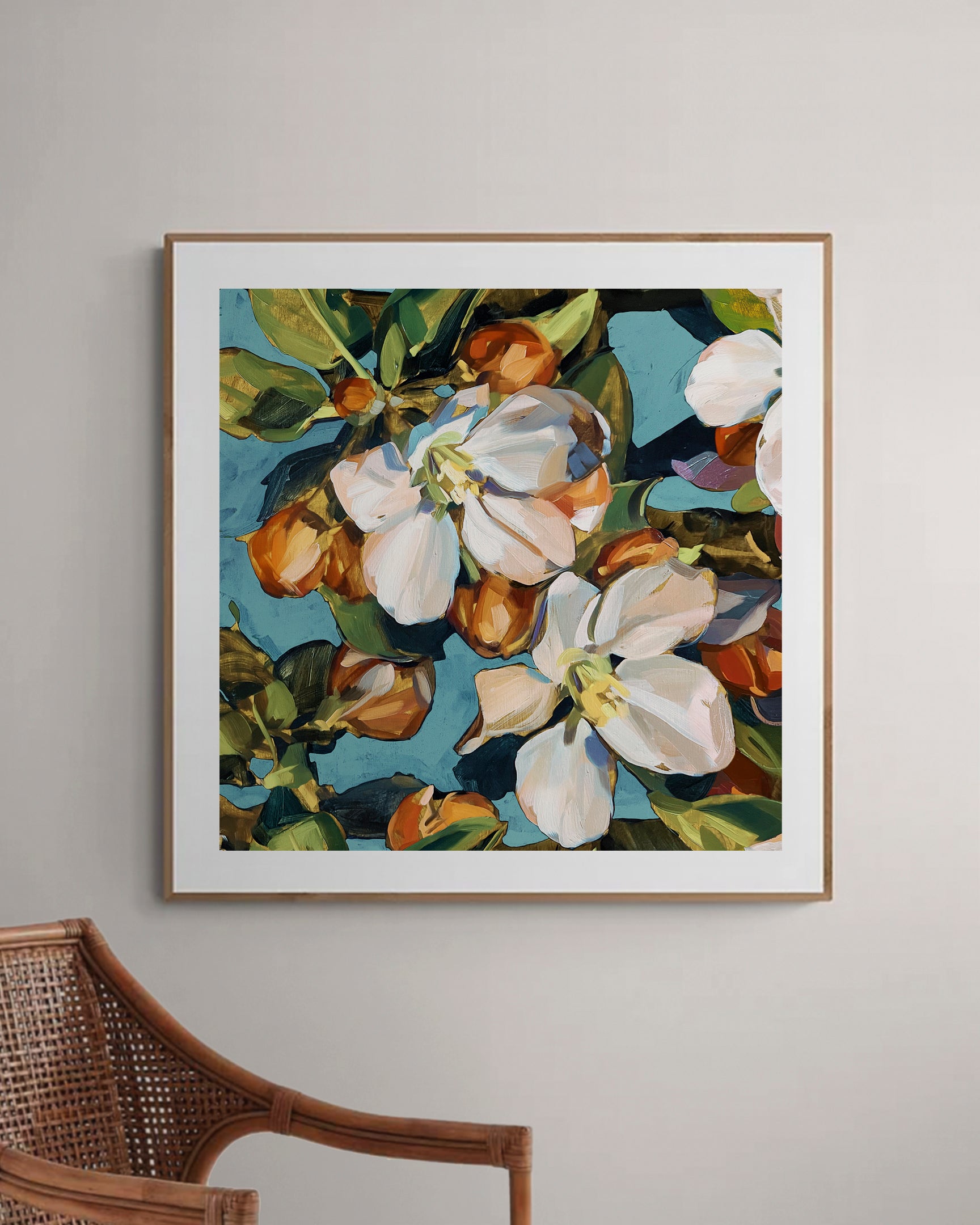 Blossom Aqua Fine Art Print on Paper