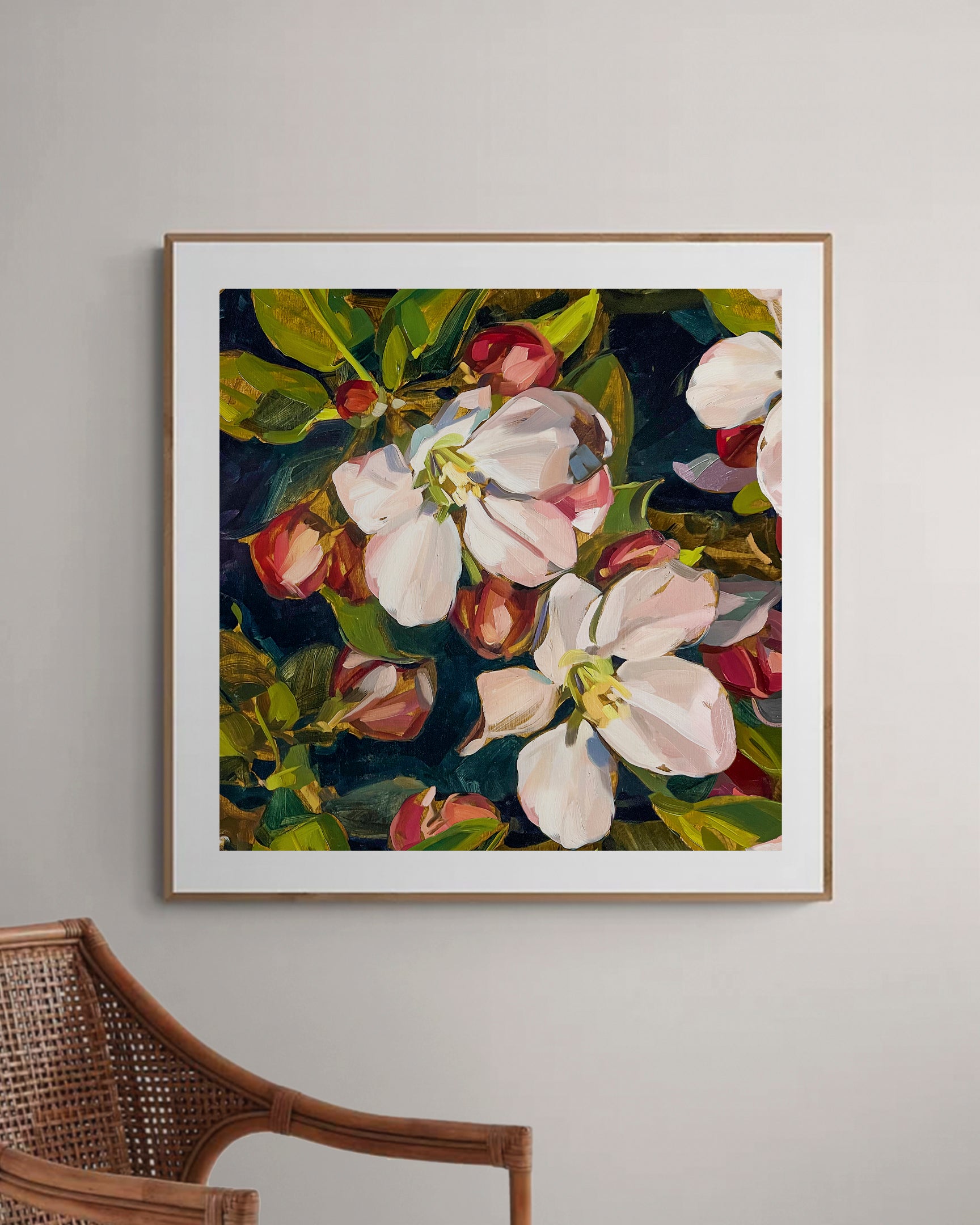 Blossom Navy Fine Art Print on Paper