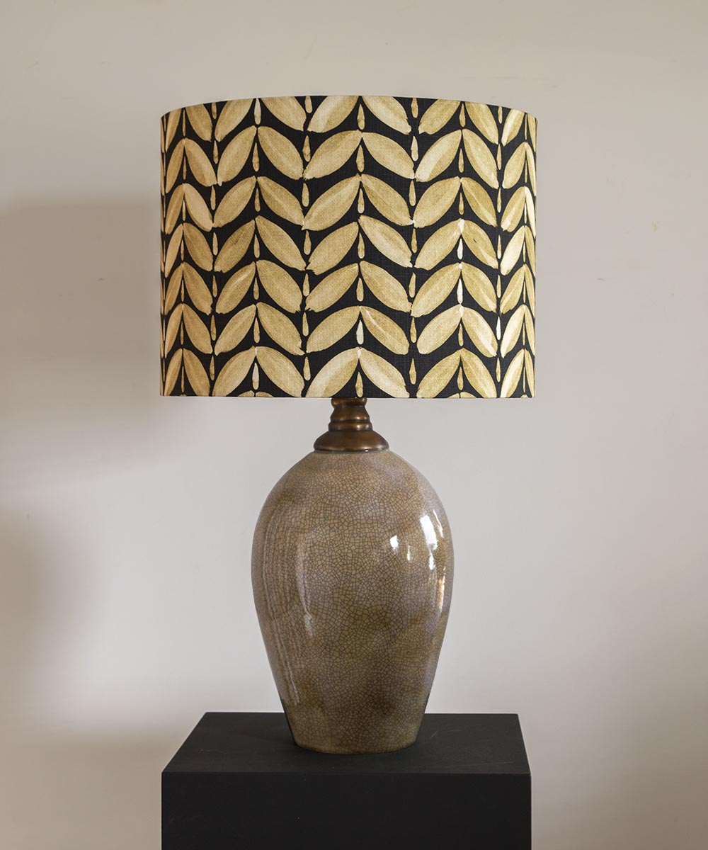 Leaf Black & Gold Lampshade – Neutral Geometric Botanical Lighting | Bowerbird Collections