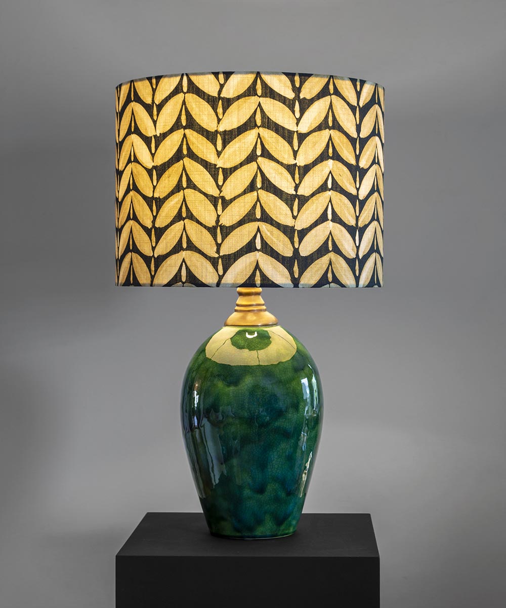 Leaf Black & Gold Lampshade – Neutral Geometric Botanical Lighting | Bowerbird Collections