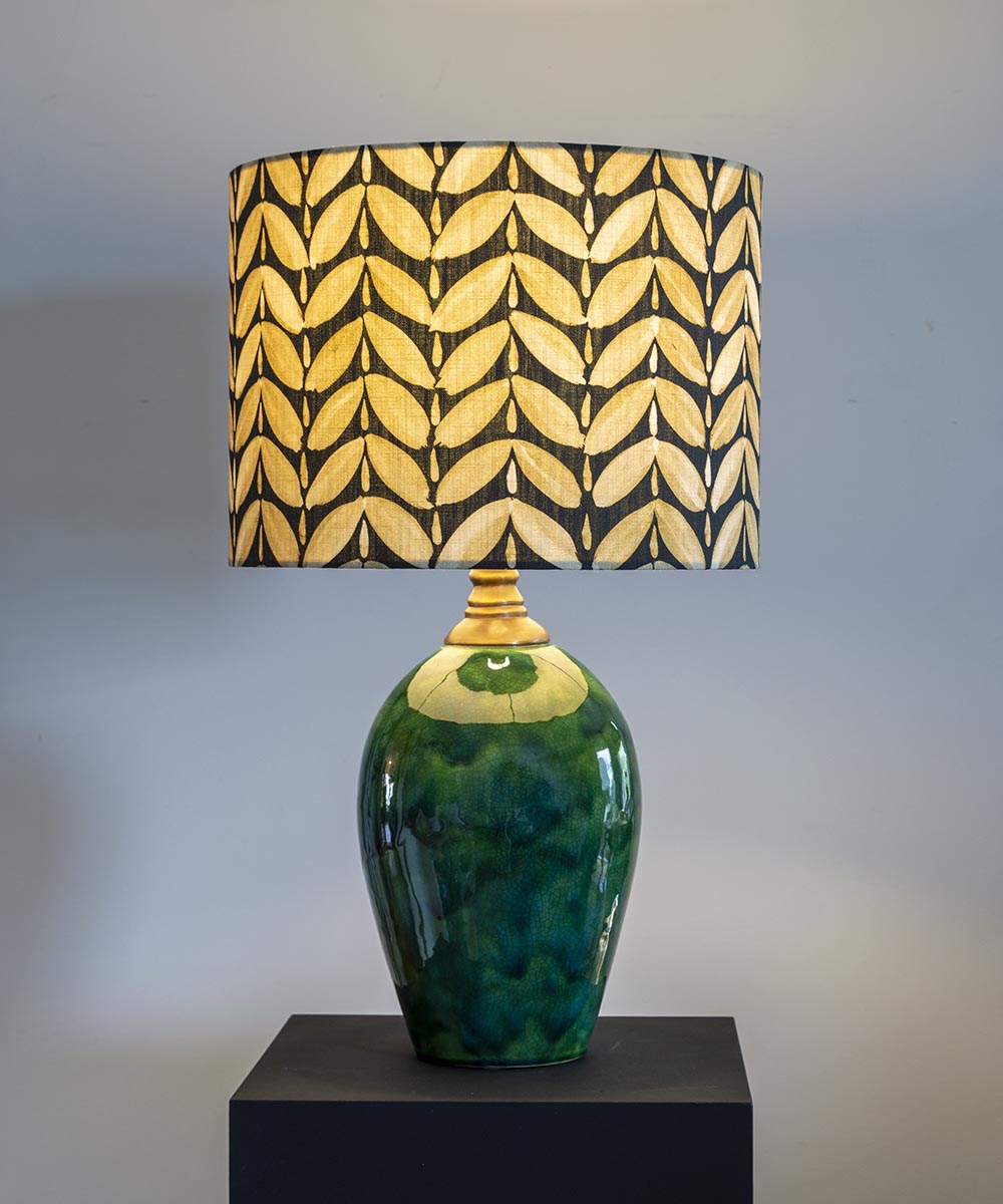 Leaf Black & Gold Lampshade – Neutral Geometric Botanical Lighting | Bowerbird Collections