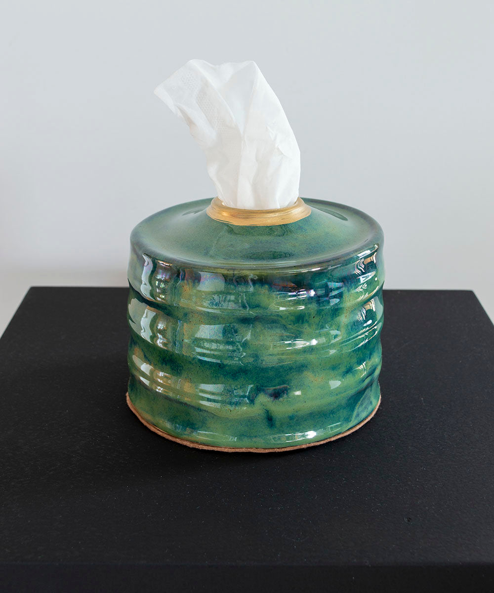 Lagoon Ripple Handcrafted Ceramic Tissue Holder | Bowerbird Collections