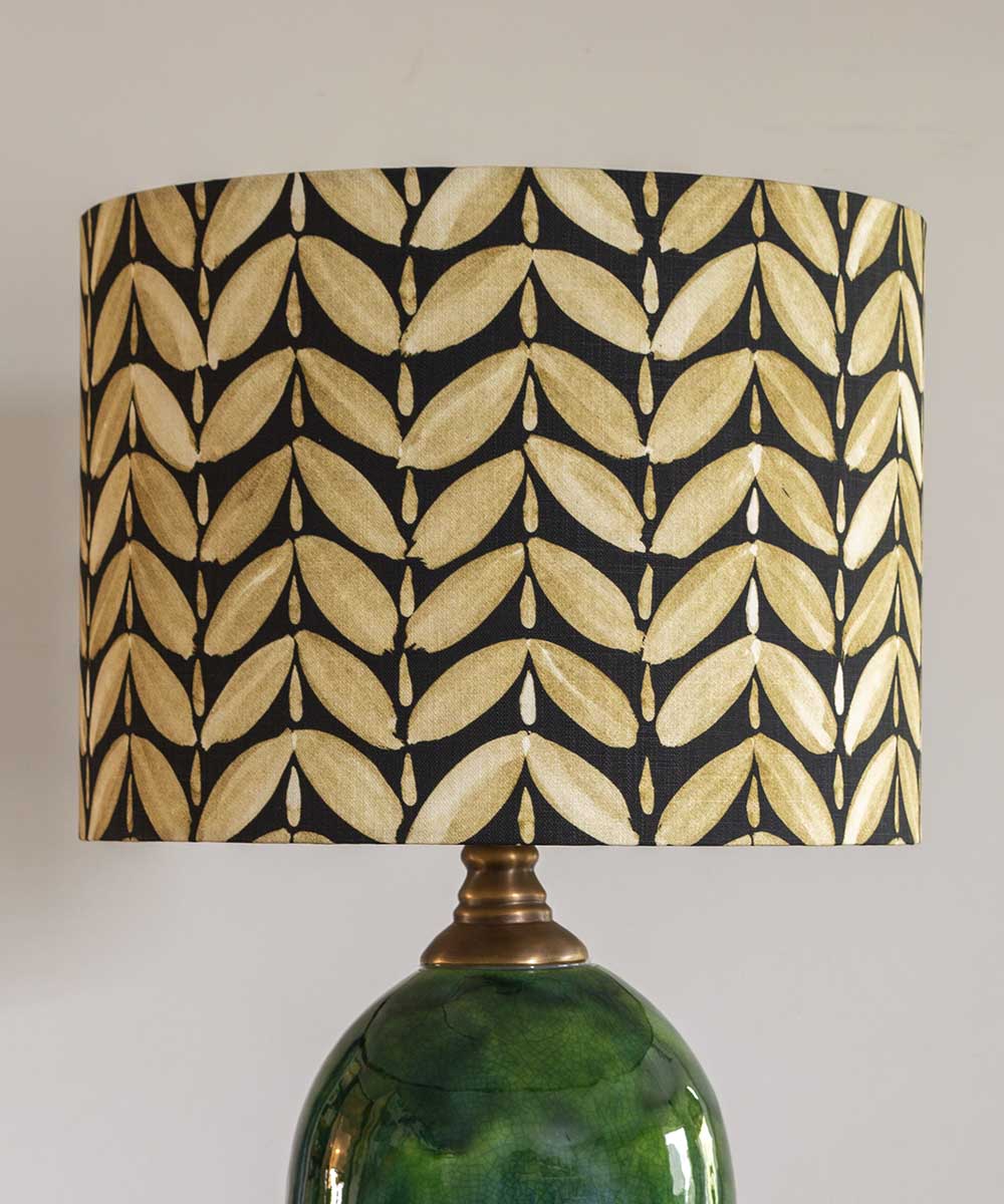 Leaf Black & Gold Lampshade – Neutral Geometric Botanical Lighting | Bowerbird Collections