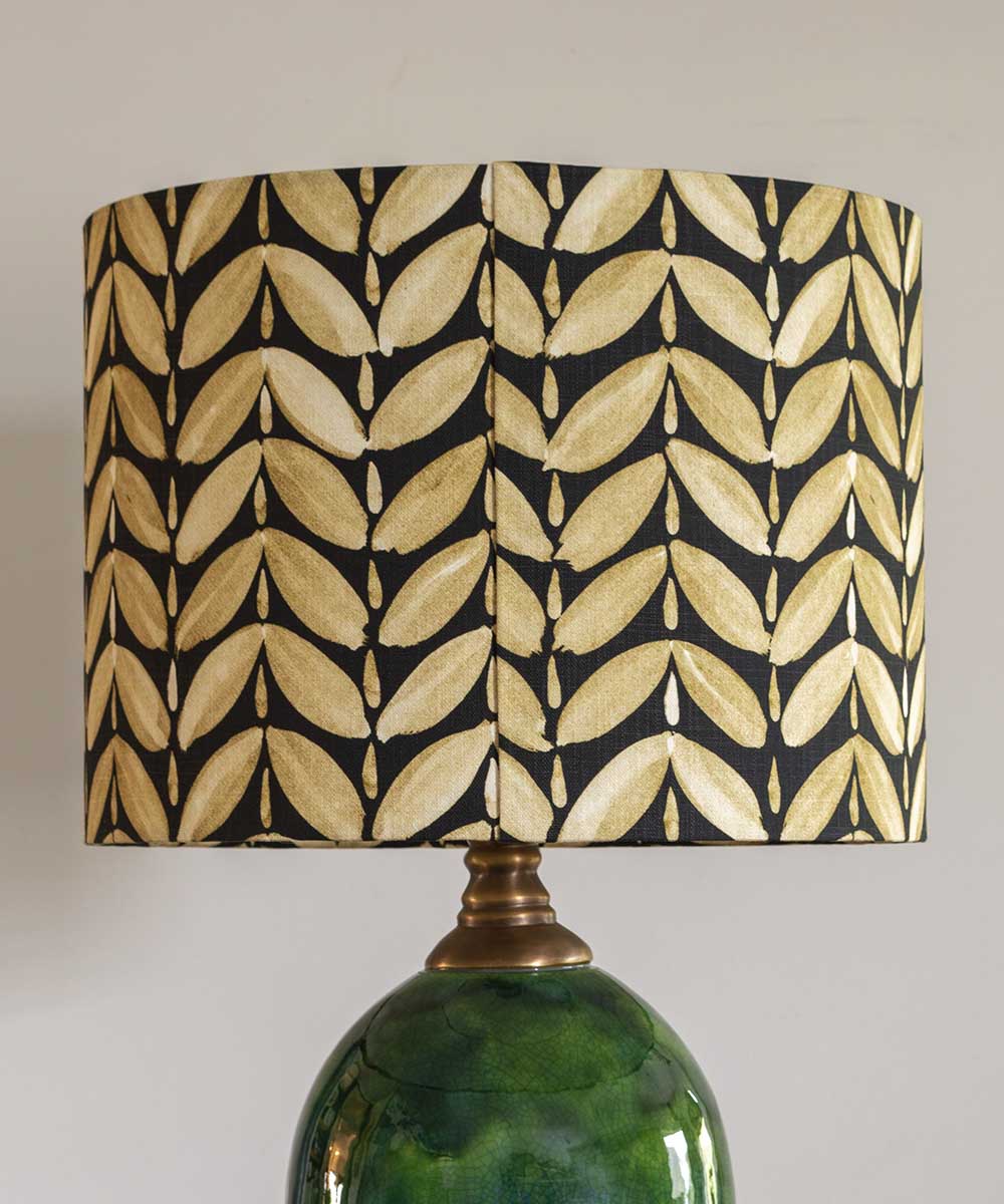 Leaf Black & Gold Lampshade – Neutral Geometric Botanical Lighting | Bowerbird Collections