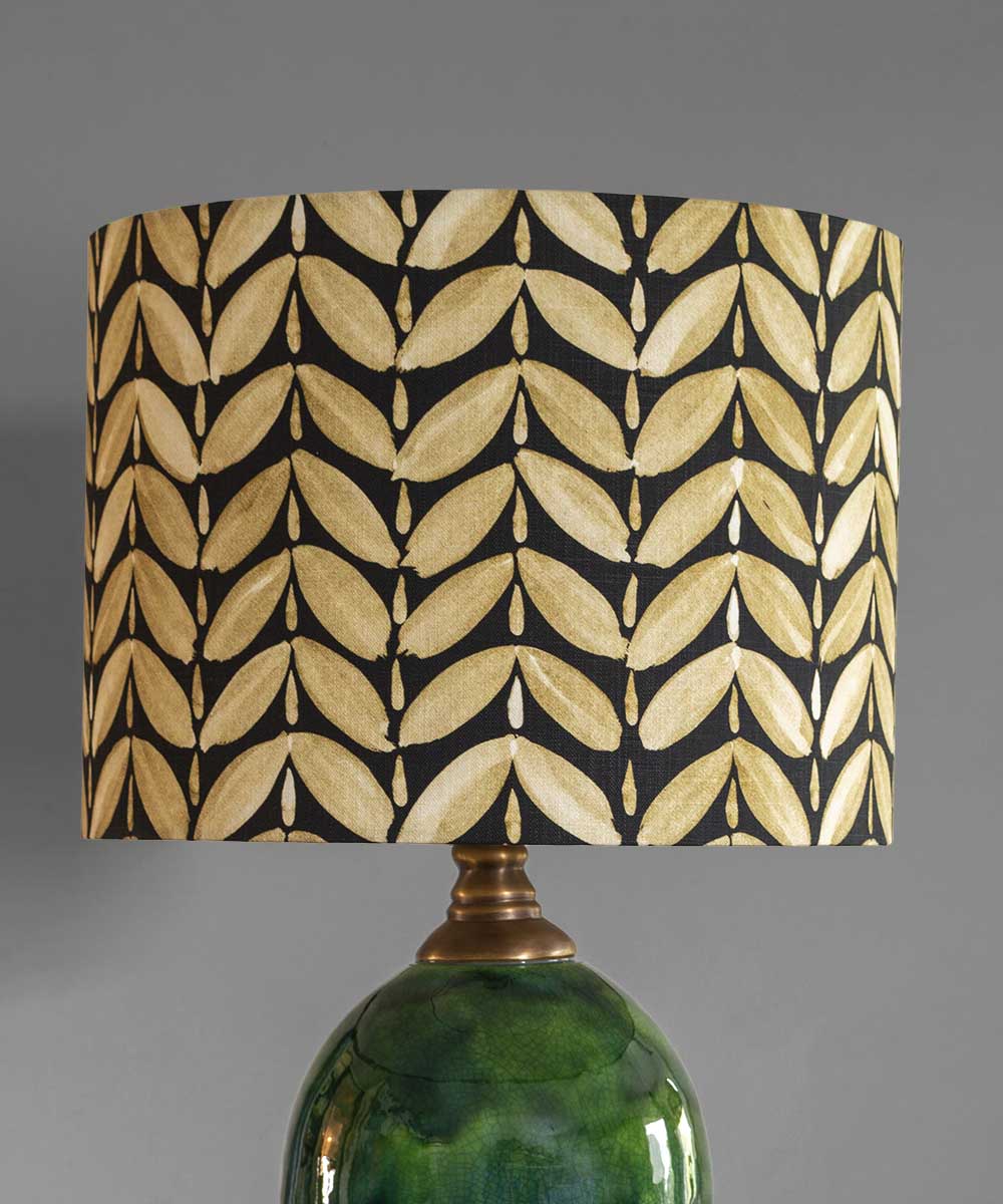 Leaf Black & Gold Lampshade – Neutral Geometric Botanical Lighting | Bowerbird Collections