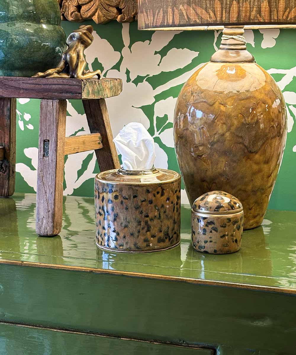 Leopard Spot Handcrafted Ceramic Tissue Holder | Bowerbird Collections