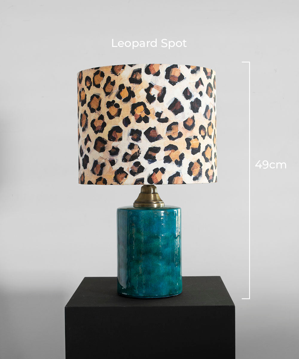Handcrafted Teal Glow Ceramic Lamp Base