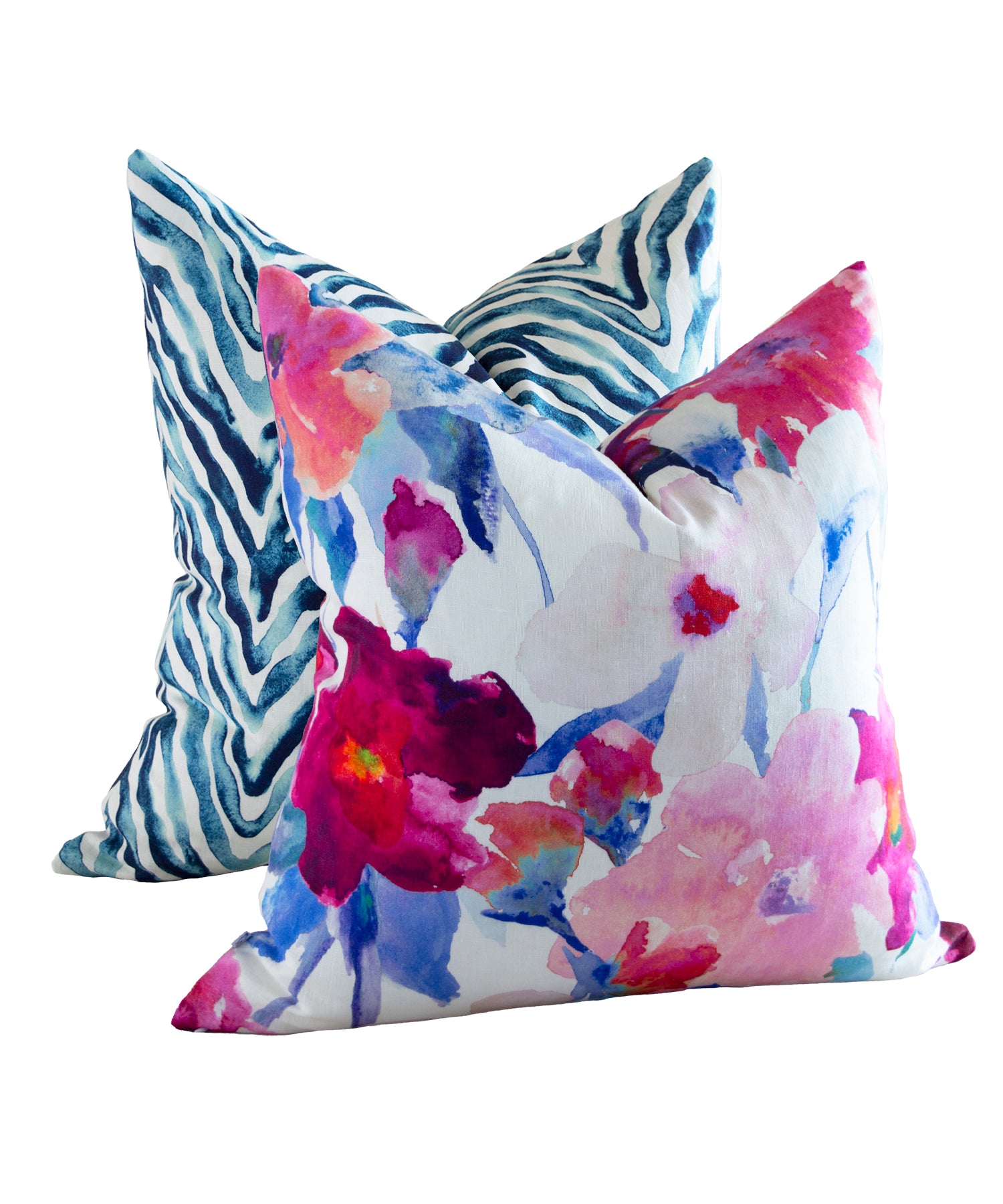 Lilain Pink and Blue Cushion Cover