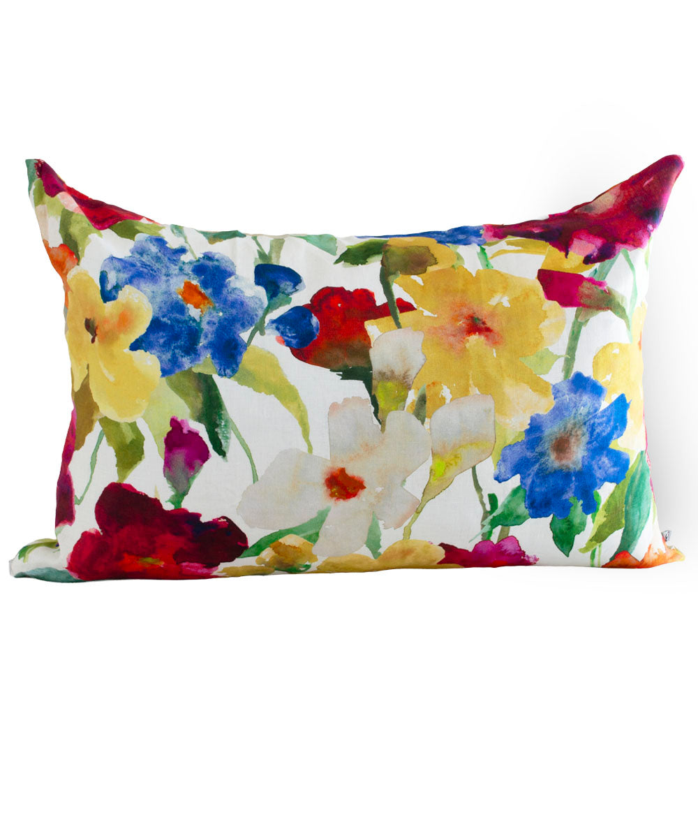 Lilain Pink Multi Pillow Cover 100% Linen | Bowerbird Collections