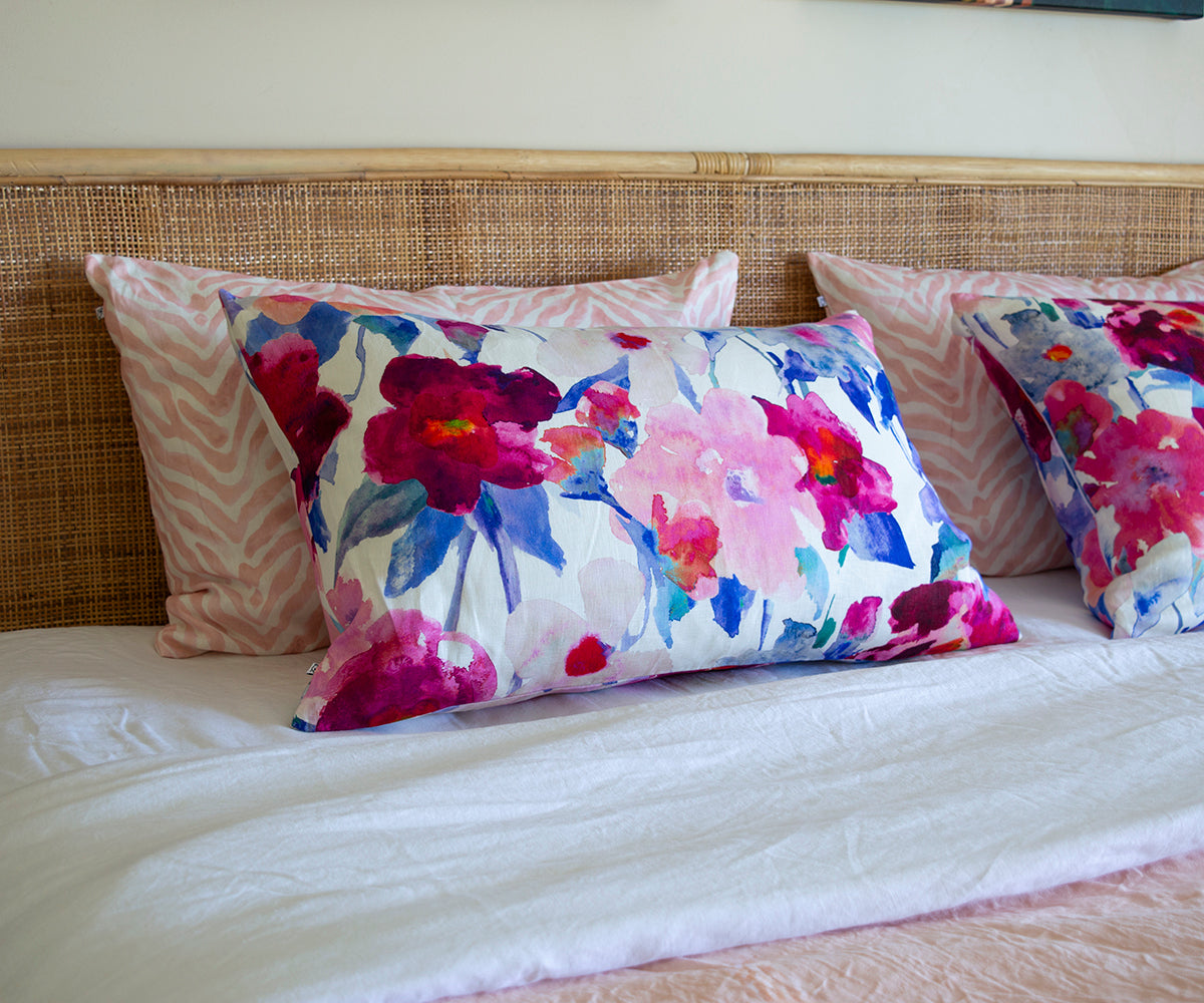 Lilain Pink and Blue Pillow Cover