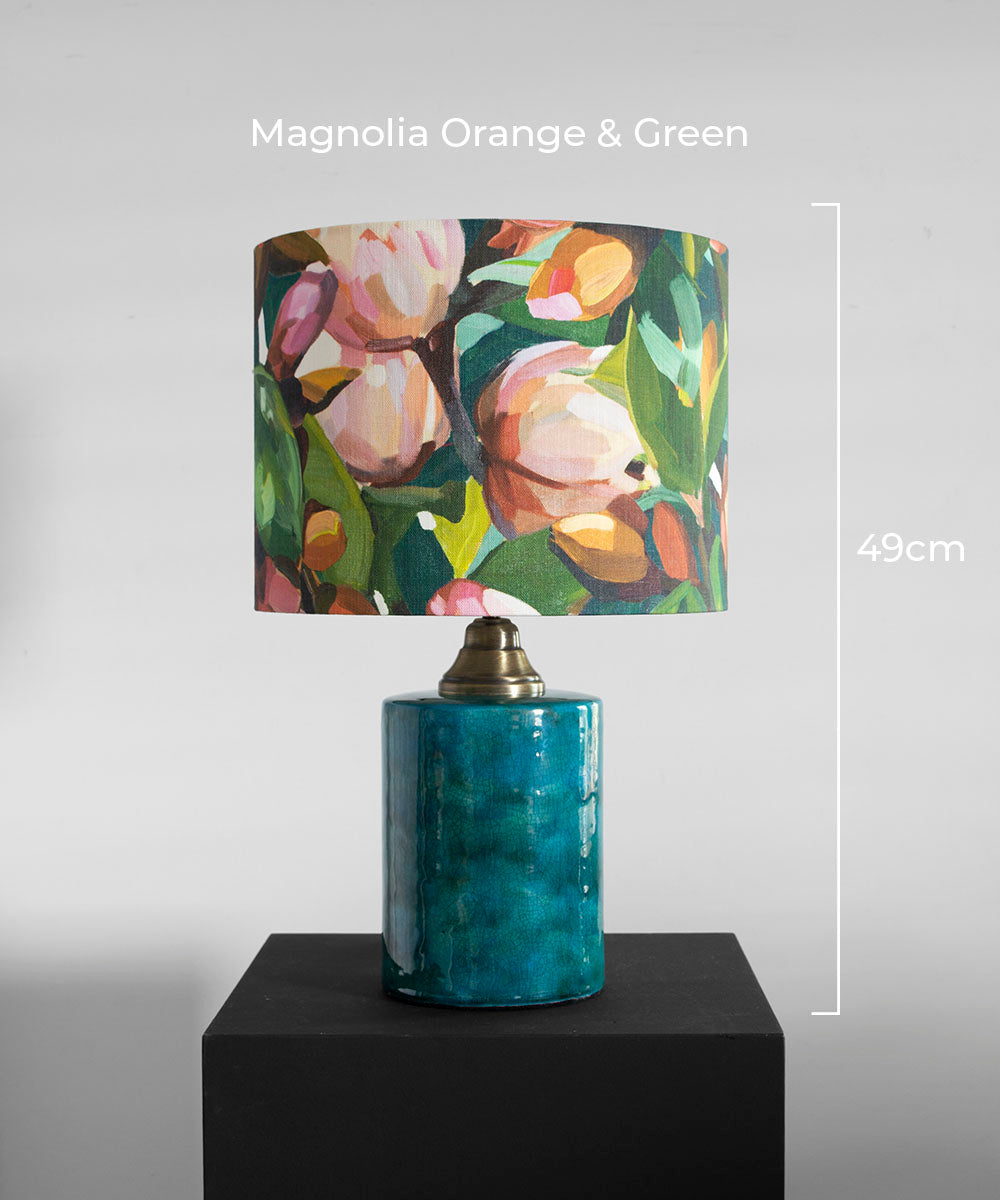 Handcrafted Teal Glow Ceramic Lamp Base