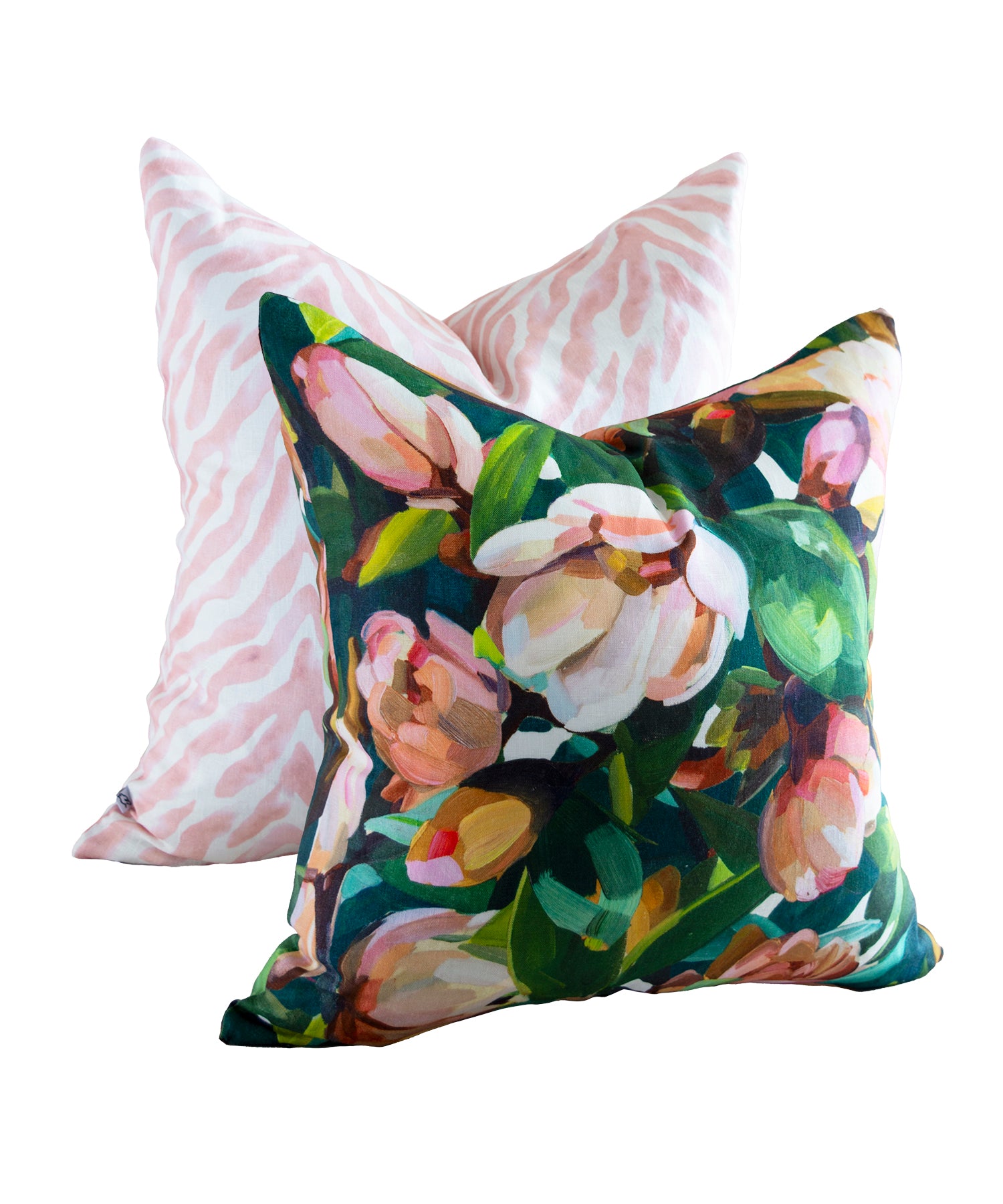 Magnolia Orange and Green Cushion Cover