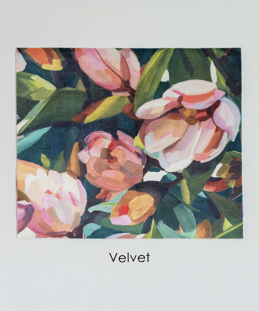 Magnolia Orange and Green Fabric – Bold Floral Linen | Bowerbird Collections