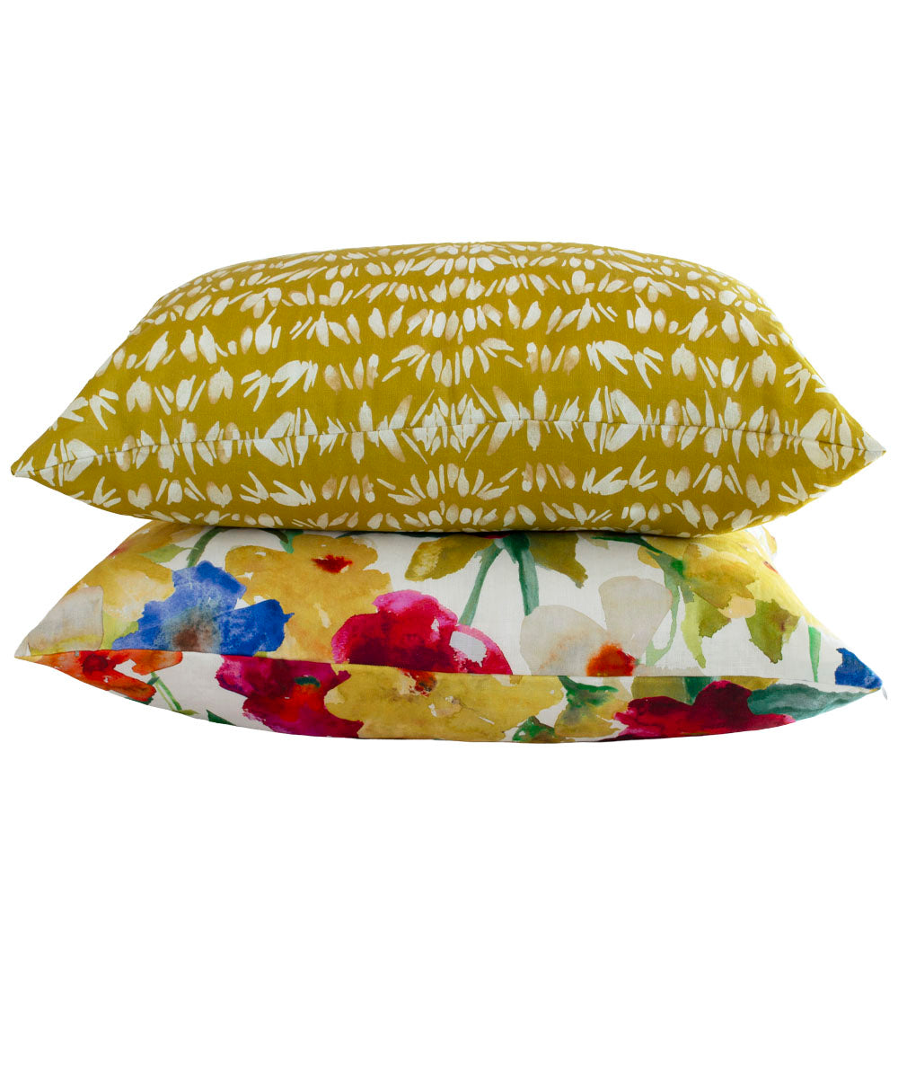 Lilain Pink Multi Pillow Cover 100% Linen | Bowerbird Collections