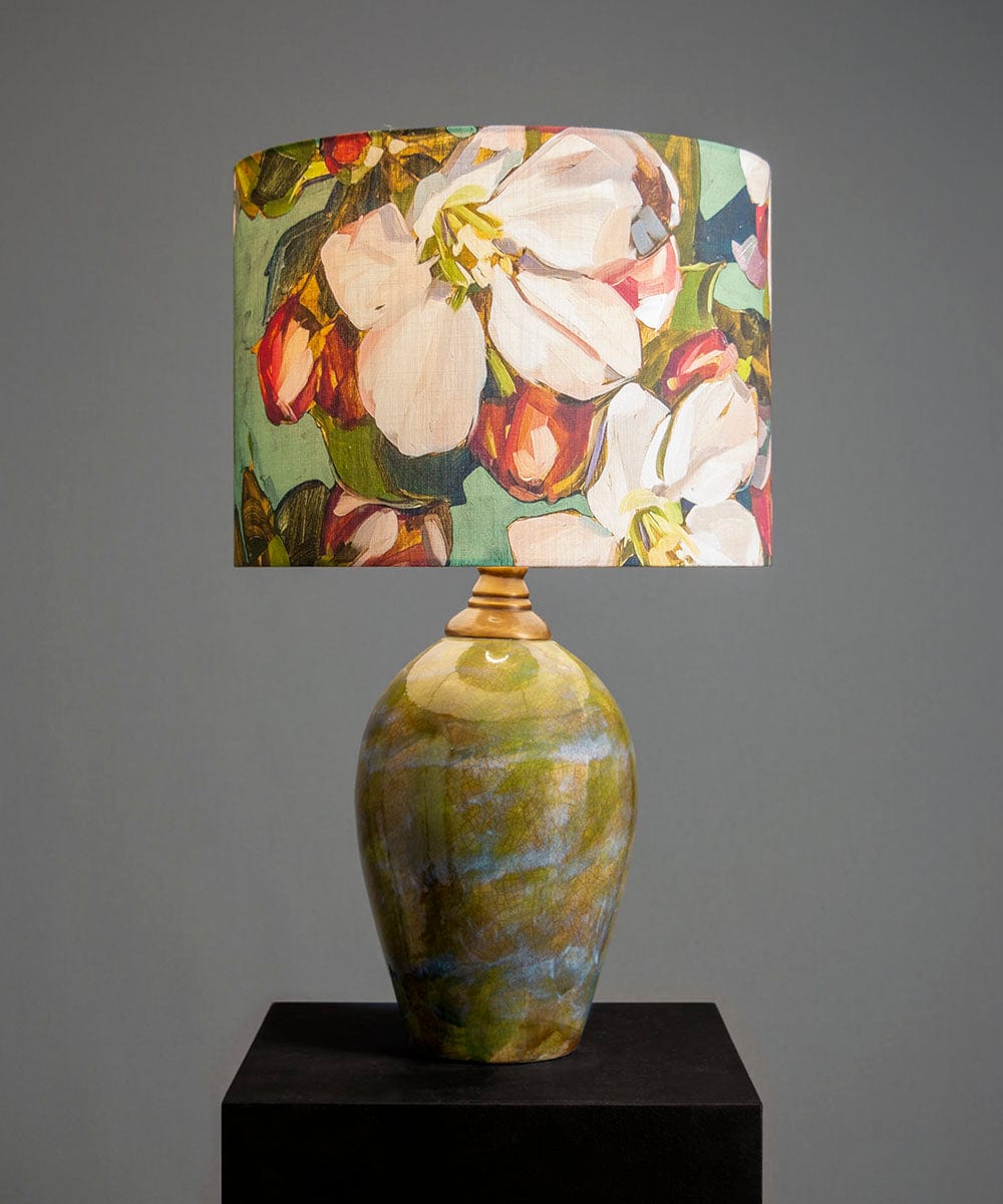 Blossom Green Lampshade – Painterly Floral Lighting | Bowerbird Collections