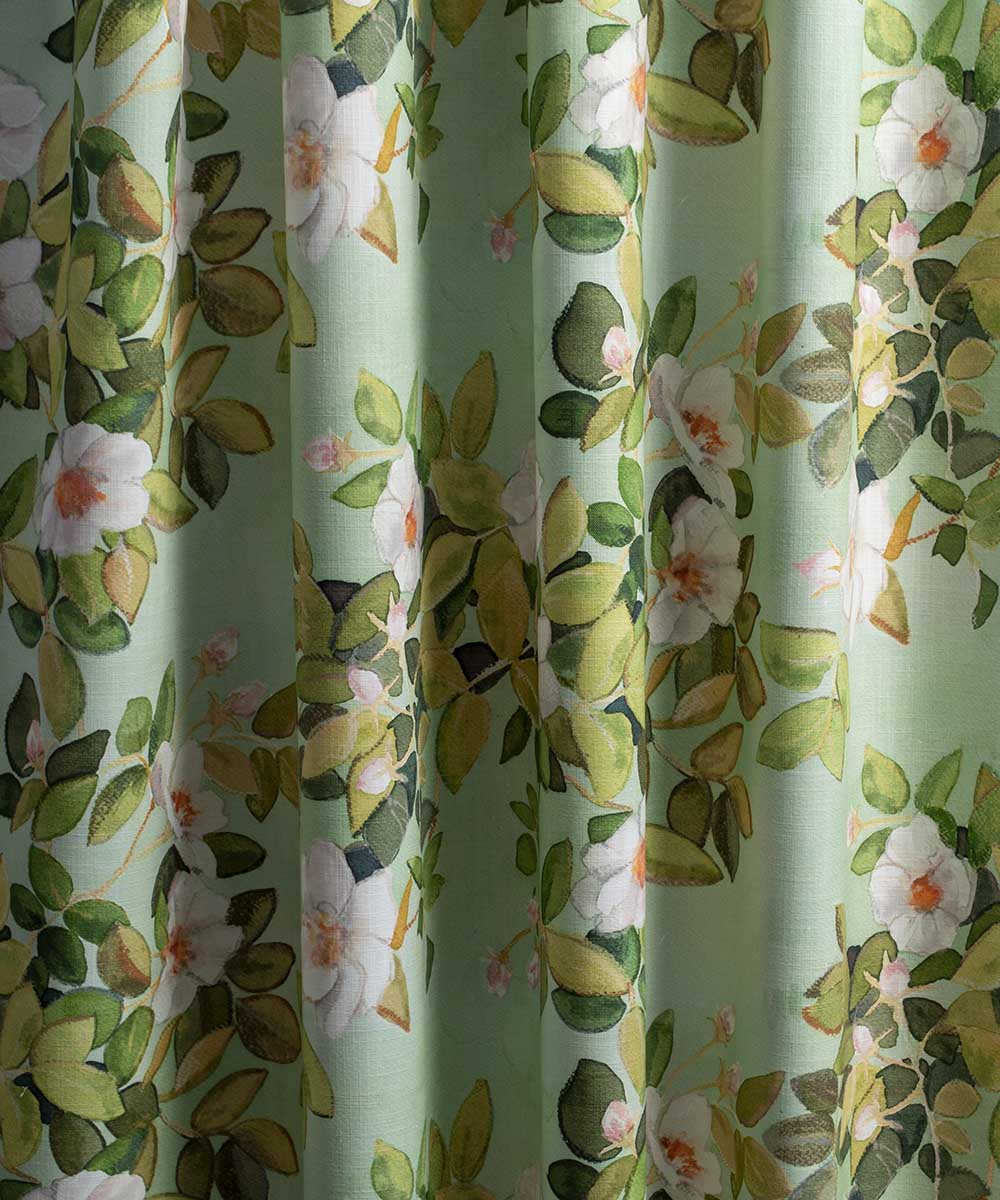 Rose Spring Fabric – Fresh Botanical Linen by the Metre | Bowerbird Collections