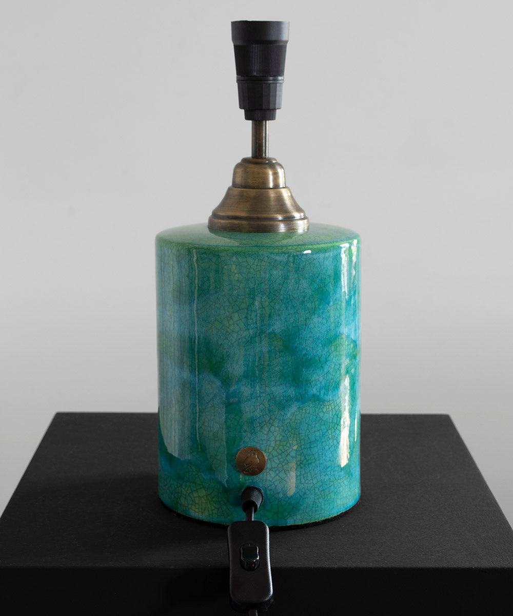Handcrafted Turquoise Glow Ceramic Lamp Base