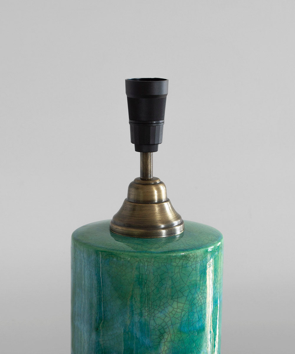 Handcrafted Turquoise Glow Ceramic Lamp Base