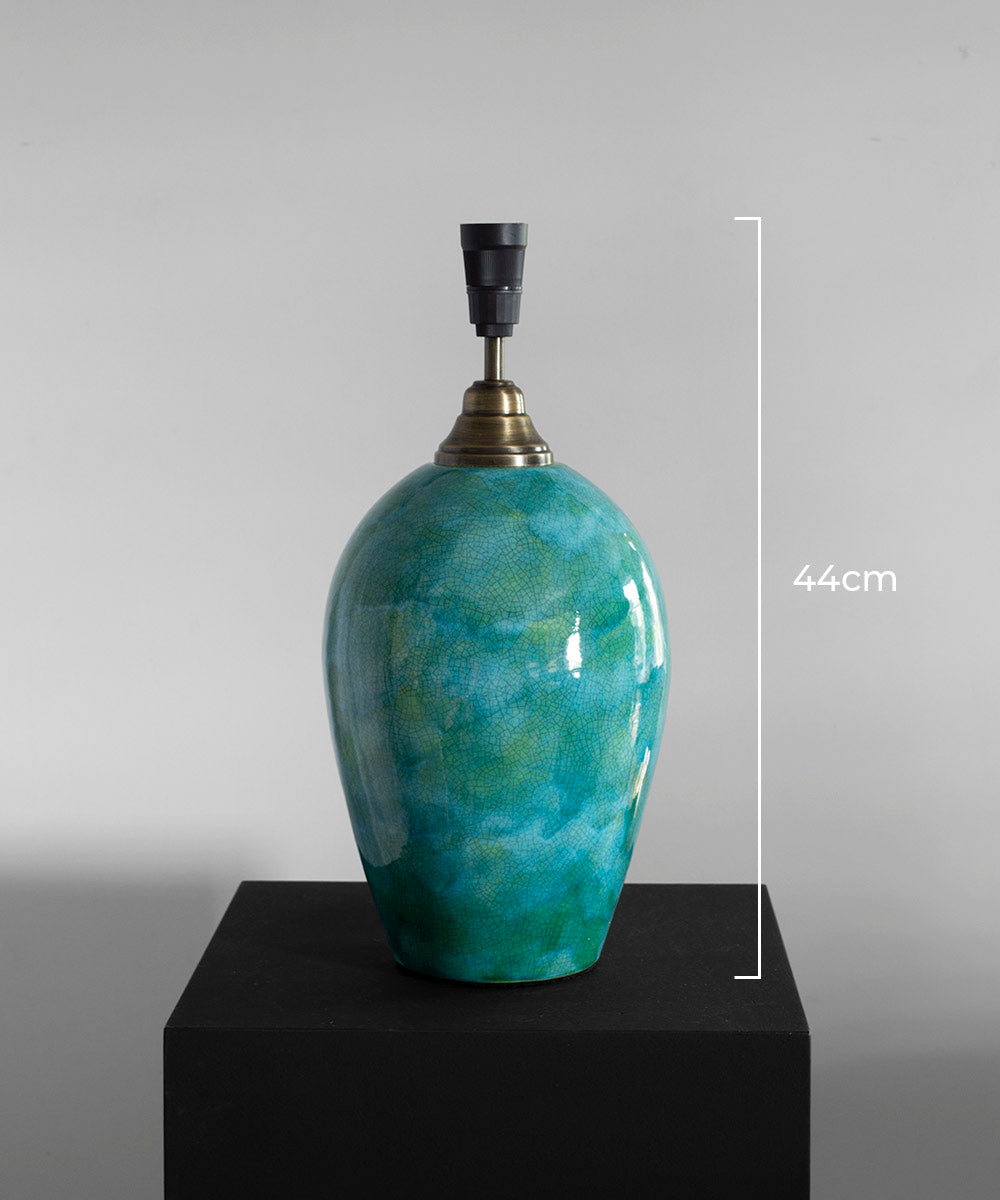 Handcrafted Turquoise Radiance Ceramic Lamp Base