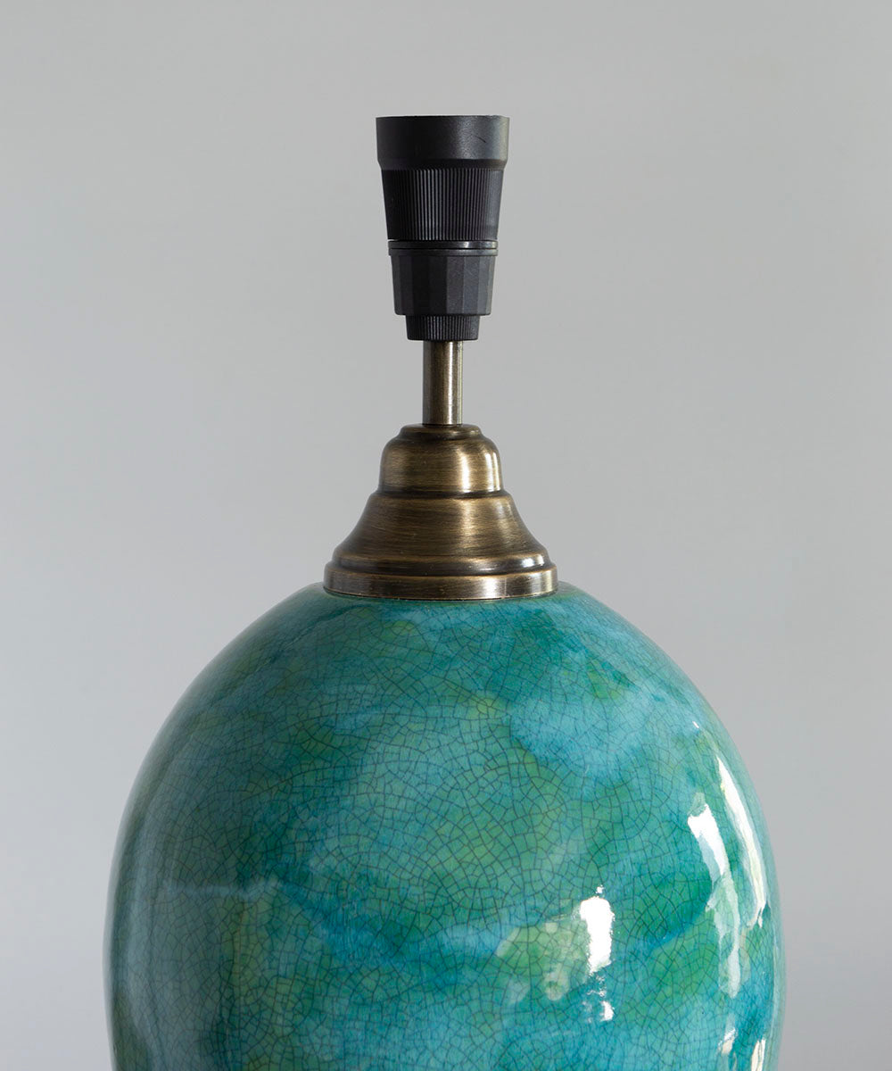 Handcrafted Turquoise Radiance Ceramic Lamp Base