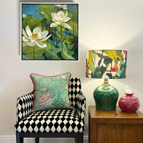 lotus canvas print framed 50 x 50